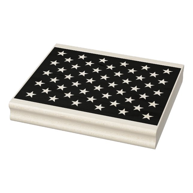 White Stars Patriotic American Flag Pattern Rubber Stamp (Stamp)