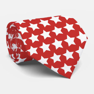 White Stars Pattern   Red Tie