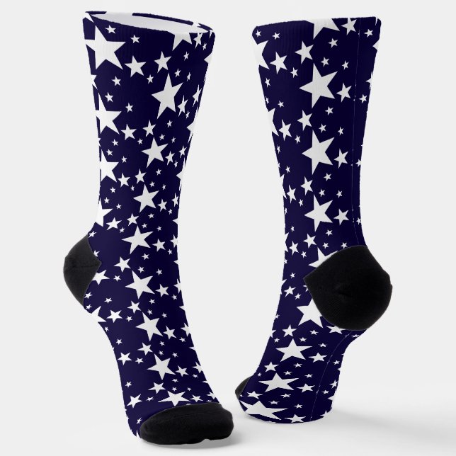 White Stars Pattern Socks (Angled)