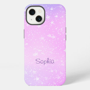 White Stars, Purple & Pink Ombre, Purple Name iPhone 13 Case