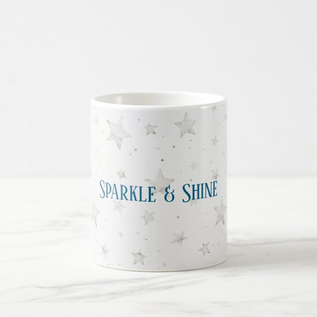 White Stars Sparkle Coffee Mug (Center)