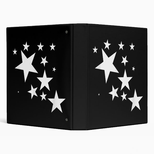 White Stars Star-Pattern-Design Costume Gift Binder (Background)