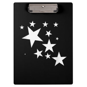 White Stars Star-Pattern-Design Costume Gift Clipboard