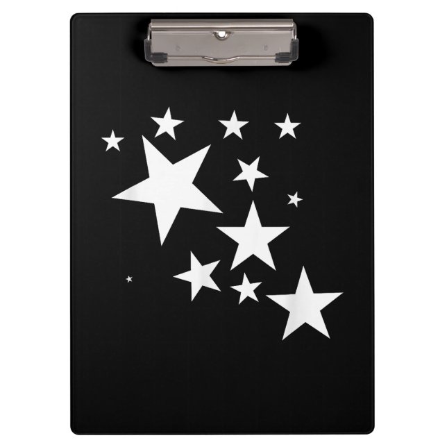 White Stars Star-Pattern-Design Costume Gift Clipboard (Front)
