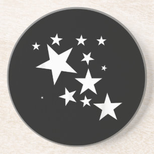 White Stars Star-Pattern-Design Costume Gift Coaster