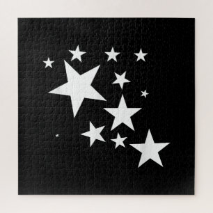 White Stars Star-Pattern-Design Costume Gift Jigsaw Puzzle