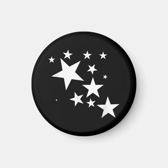 White Stars Star-Pattern-Design Costume Gift Magnet (Front)