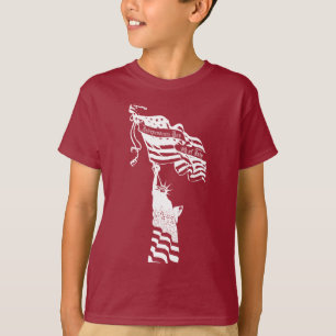 White Statue of Liberty American Flag 4th of July T-Shirt