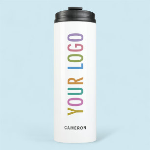White Steel Thermal Tumbler Company Logo 12 oz