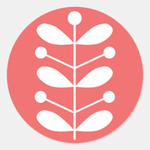 White Stems Classic Round Sticker