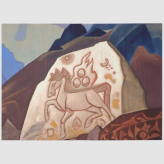 “White Stone - Horse of Happiness” by Nicholas Roe Tissue Paper