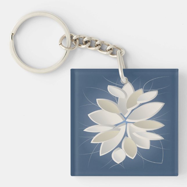 white stone petals keychain (Front)