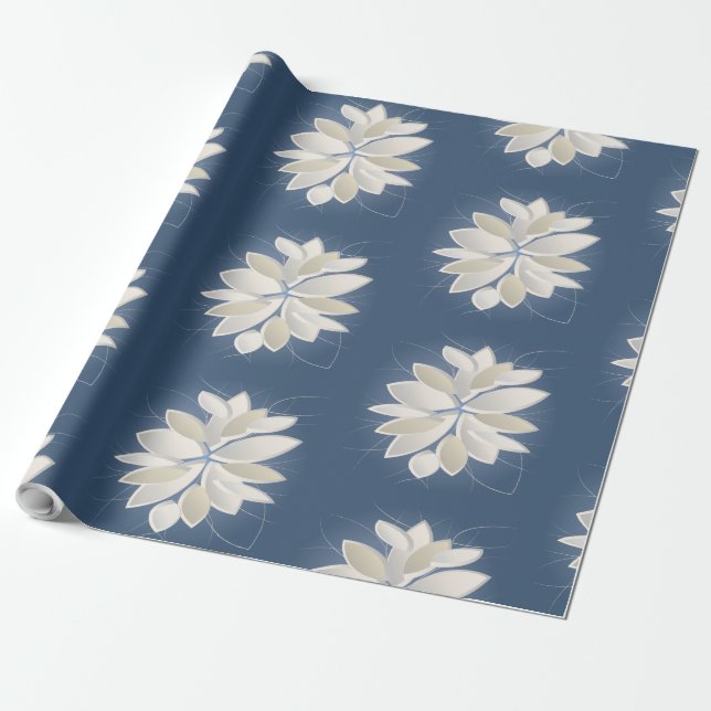 white stone petals wrapping paper (Unrolled)