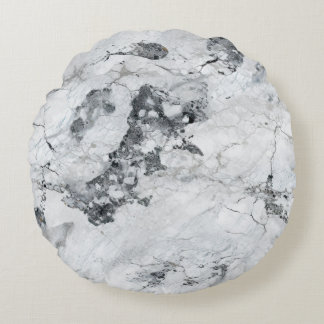 White Stone Textures Design Series 5 Round Pillow