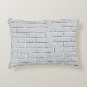 White stone wall bricks pattern accent pillow