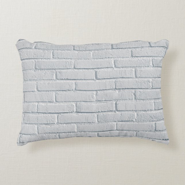 White stone wall bricks pattern accent pillow (Front)