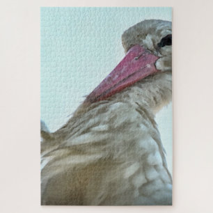 White Stork With Incredulous Expression Animal Art Jigsaw Puzzle