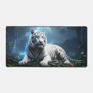 White Storm Tiger – Epic Fantasy Jungle Desk Mat