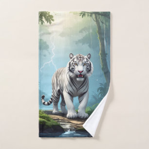 White Storm Tiger – Jungle Lightning Fantasy Mouse Bath Towel Set