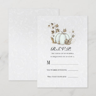 White Storybook Fairytale Pumpkin RSVP Reply Invitation