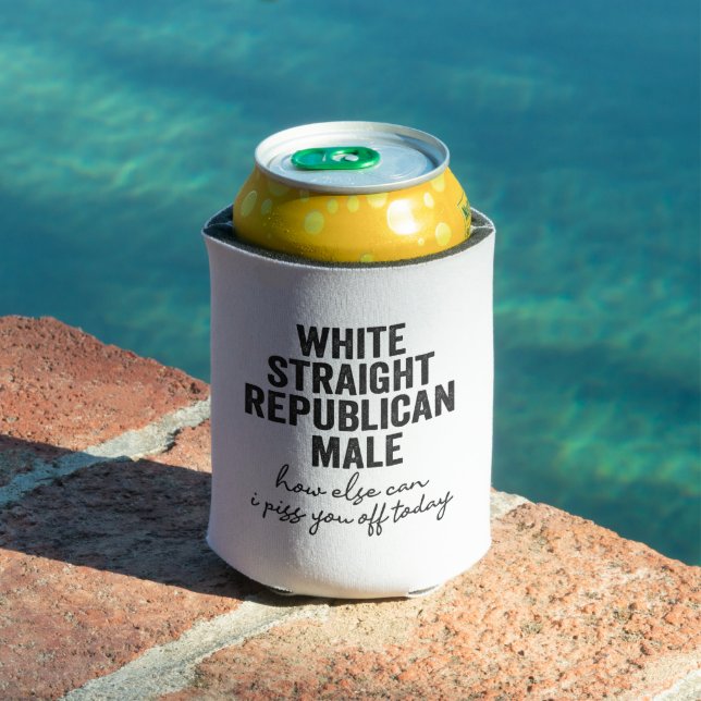 White Straight Republican Male Funny Republic  Can Cooler (In Situ Pool)