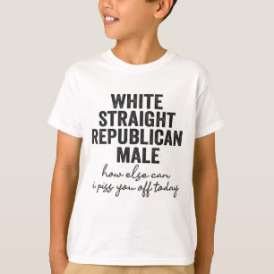 White Straight Republican Male Funny Republic  T-Shirt