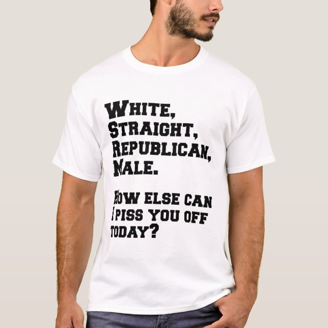 White Straight Republican Male T-Shirt (Front)