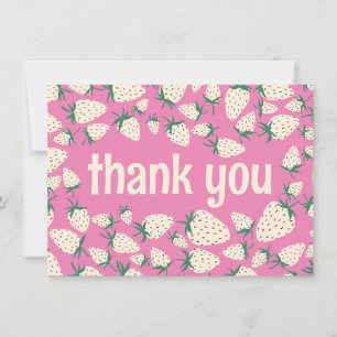 White Strawberry Cute Pineberry CUSTOM Thank You Card