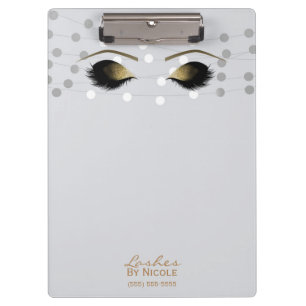 White String Lights Gold Makeup Eyes Lashes Modern Clipboard