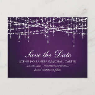 White String Lights on Royal Purple Postcard