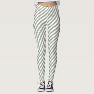 White Stripe Pattern Leggings