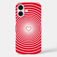 White Striped Red iPhone Case with Heart