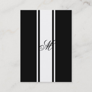 White Stripes and Monogram Business Card