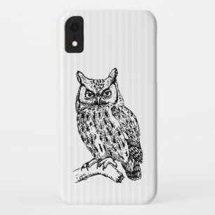 White Stripes And Owl iPhone XR Case