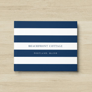 White Stripes & Custom Colour Home or Rental Guest Book