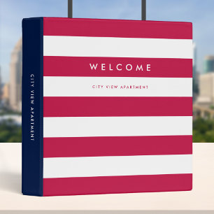 White Stripes Editable Background Colours Welcome Binder