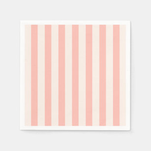 White Stripes on Pastel Pink Modern Minimalist  Napkin