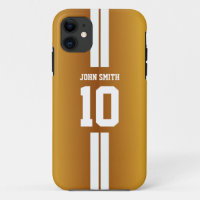White Stripes Soccer Jersey Golden iPhone 5 Case
