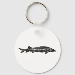 White Sturgeon Gyotaku-40-Item Keychain