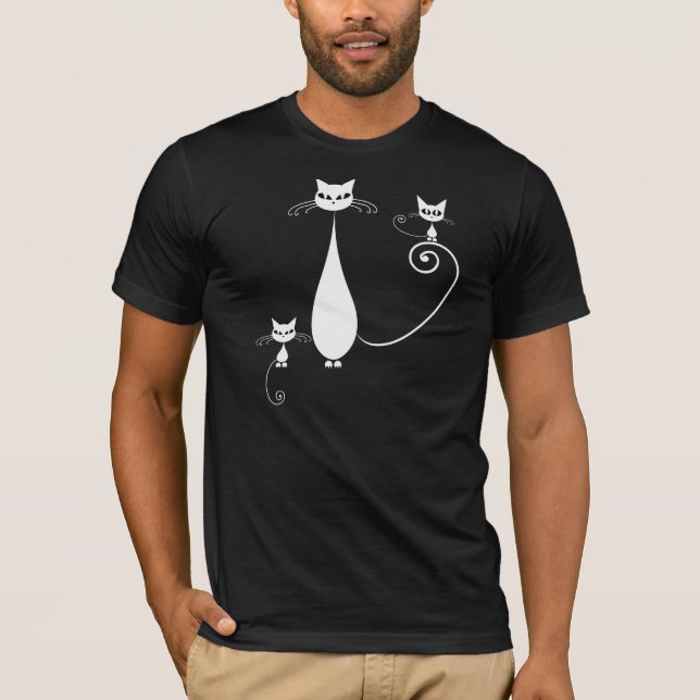White Stylized Cat T-Shirt (Front)