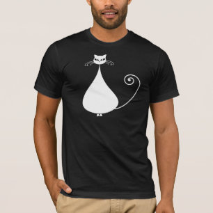 White Stylized Cat T-Shirt