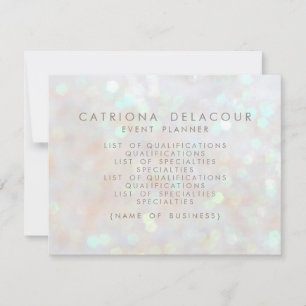 White Subtle Glitter Bokeh Business Flyer Card