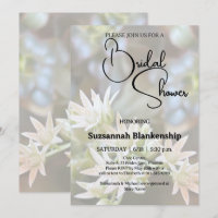 White Succulent Floral Background Bridal Shower