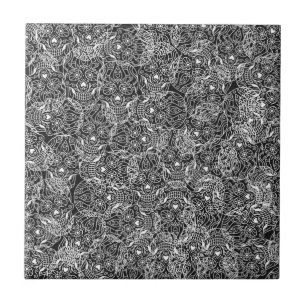 White Sugar Skulls    Tile