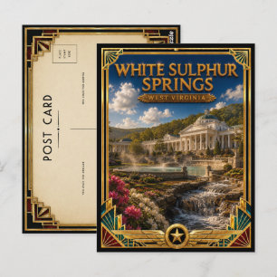 White Sulphur Springs West Virginia Vintage Art De Postcard