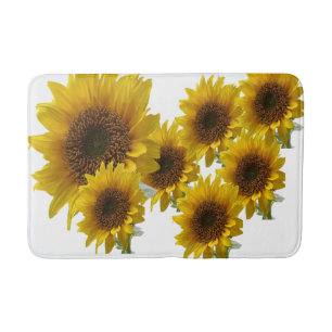 WHite sunflower medium batH mat