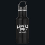 White Super Dad Lightning Bolt Rock'n Roll Script 532 Ml Water Bottle<br><div class="desc">Gift the Super Dad in your life the appropriate shirt for his super talents. Super Dad design with trendy white typography and lightning bolt.</div>