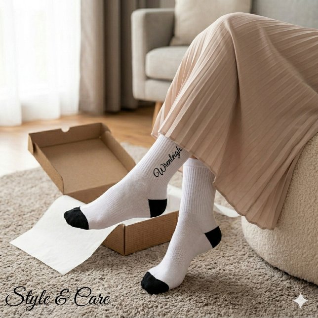 White Sustainable Crew Socks Custom Name Gift Sock (White Sustainable Crew Socks Custom Name Gift Sock)