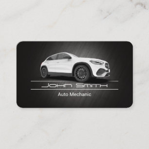 White SUV Car Mechanic Auto Car Repair Business Card