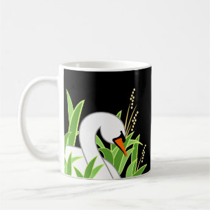 White Swan Among Reeds Coffee Mug